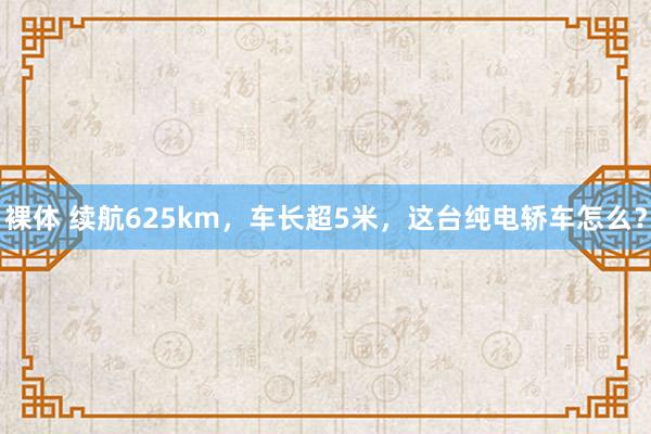 裸体 续航625km，车长超5米，这台纯电轿车怎么？