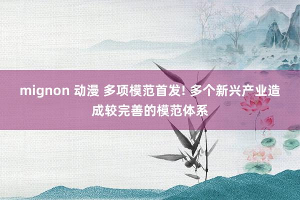 mignon 动漫 多项模范首发! 多个新兴产业造成较完善的模范体系