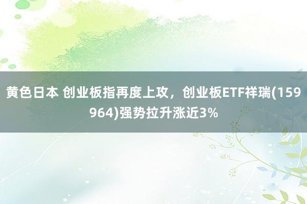 黄色日本 创业板指再度上攻，创业板ETF祥瑞(159964)强势拉升涨近3%