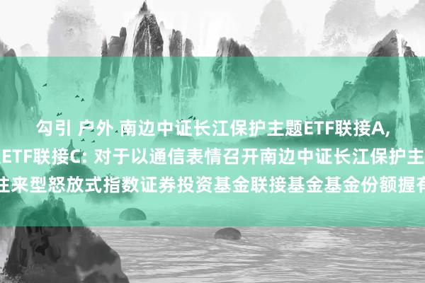 勾引 户外 南边中证长江保护主题ETF联接A，南边中证长江保护主题ETF联接C: 对于以通信表情召开南边中证长江保护主题往来型怒放式指数证券投资基金联接基金基金份额握有东谈主大会的第二次提醒性公告