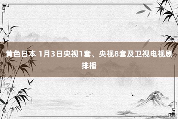 黄色日本 1月3日央视1套、央视8套及卫视电视剧排播