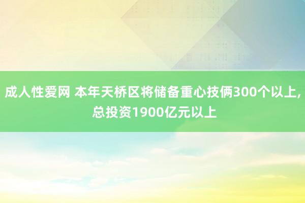 成人性爱网 本年天桥区将储备重心技俩300个以上， 总投资1900亿元以上