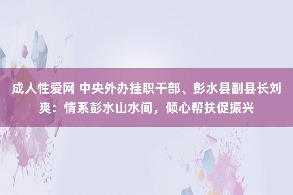 成人性爱网 中央外办挂职干部、彭水县副县长刘爽：情系彭水山水间，倾心帮扶促振兴