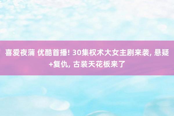 喜爱夜蒲 优酷首播! 30集权术大女主剧来袭， 悬疑+复仇， 古装天花板来了