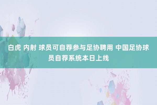 白虎 内射 球员可自荐参与足协聘用 中国足协球员自荐系统本日上线